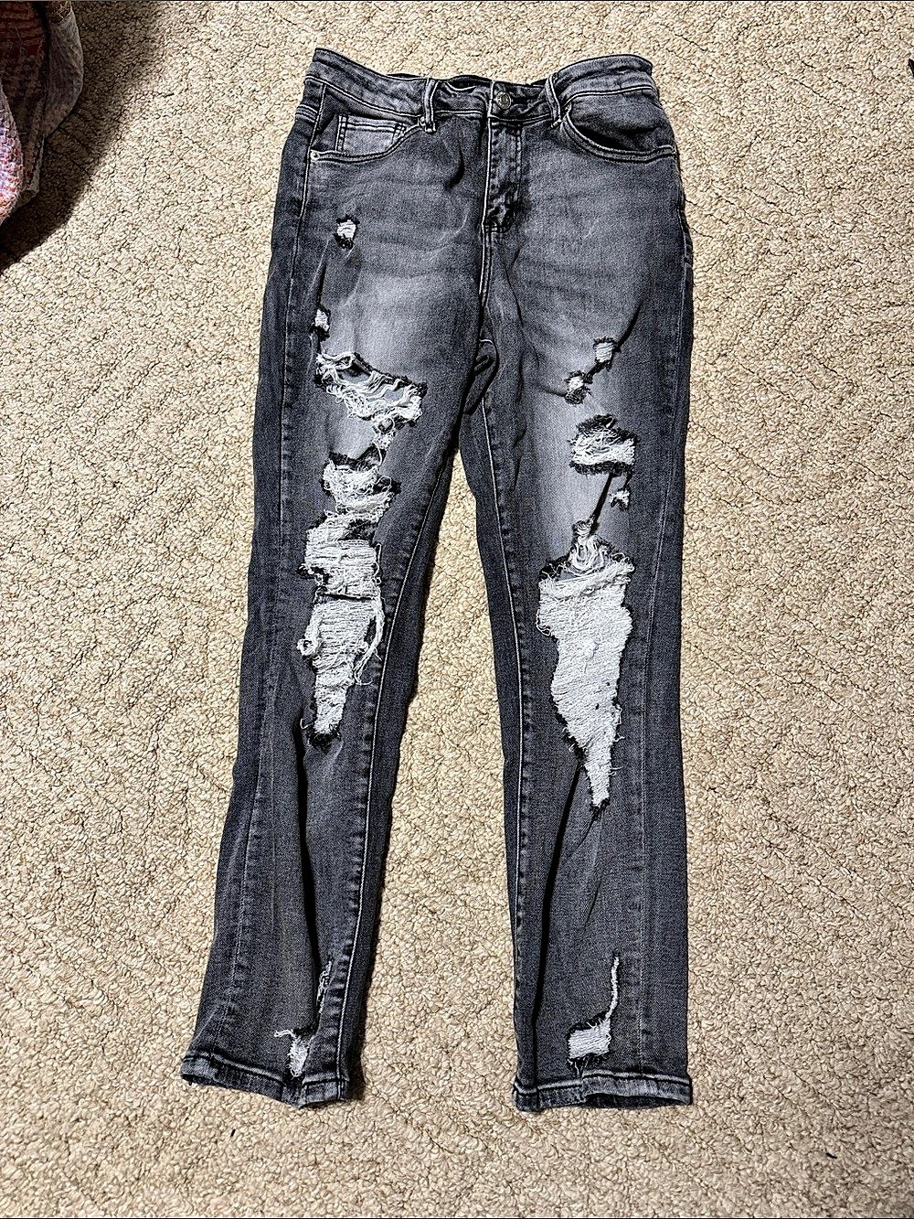 RISEN Distressed Skinny Jeans Gray Waist 29